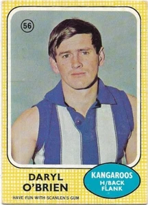 1970 Scanlens (56) Daryl O'BRIEN North Melbourne - Picture 1 of 2