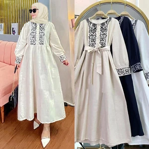 Fashion Moroccan Dubai Muslim Women Embroidery Abaya Kaftan Maxi Dress Turkey - Picture 1 of 16