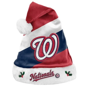 Washington Nationals Team Big Logo Holiday Plush Santa Hat NEW! Christmas SH19 - Picture 1 of 1