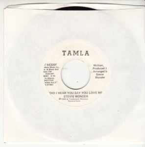 STEVIE WONDER - DID I HEAR YOU SAY YOU LOVE ME - PROMO TAMLA 45 - GREAT SHAPE - Picture 1 of 2
