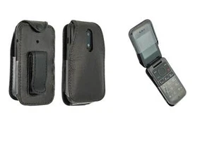 caseroxx Leather-Case with belt clip compatible with Alcatel 2053 made from genu