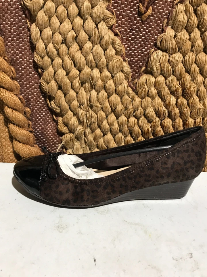 Unisa Espresso Brown Suede Silver Buckle Wedge Shoes US Women Size 10M - Image 1 of 4