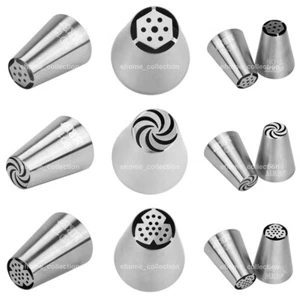 Stainless Steel Russian Nozzles Icing Piping Pastry Tips Cake Decorating - Imagen 1 de 16