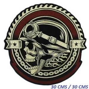 GRAND ECUSSON PATCH THERMOCOLLANT CASQUE BIKER 30 CMS - Picture 1 of 2