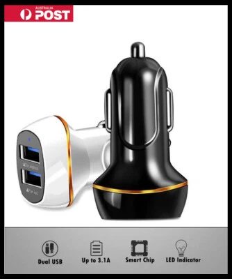 Fast 3.1A Car Phone Charger Dual USB Power Adapter For Cigarette Lighter Port - image 1 of 4