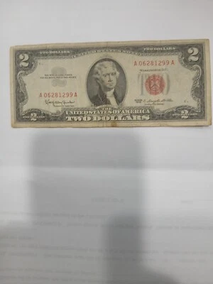 1963A 2 Dollar Red Seal Collectible Note! A must ha ve for collectors - Image 1 of 2