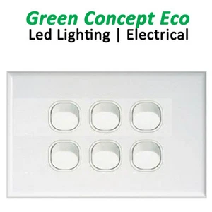 NEW Six 6 Gang Light Switch White Standard 5 YEAR WARRANTY - Picture 1 of 1