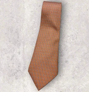Corbata de seda HERMÈS 5263 SA FRANCIA XL naranja monograma H W:3,7" usada en excelente estado - Imagen 1 de 6