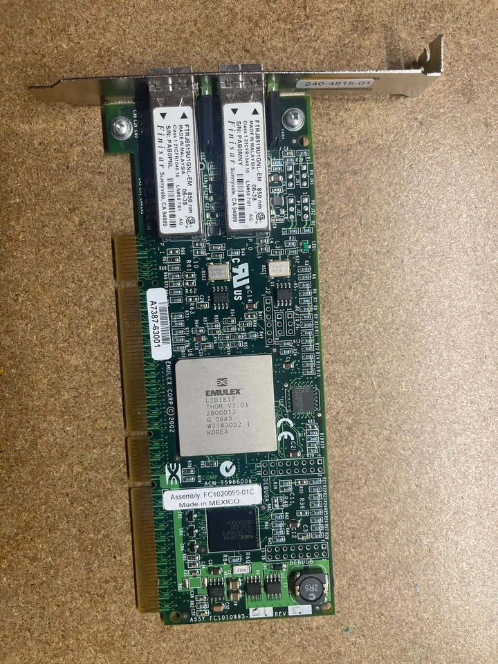 EMULEX EMC LP1050DC-E Light Pulse Dual Fibre Channel Host Bus Adapter Hba FC1020 - Image 1 of 1