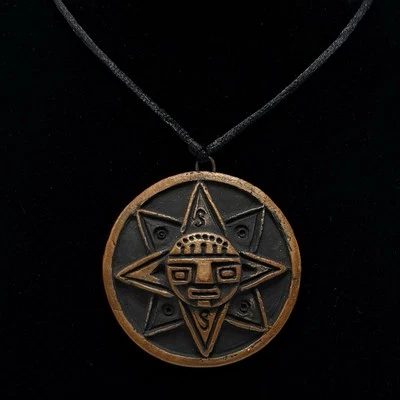 Handmade Bolivian Clay Necklace " Sol Andino " Design Artisan Jewelry - Image 1 of 4