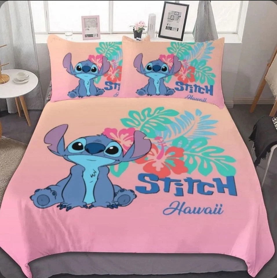 Stitch Quilt Cover Cartoon Anime Duvet Printed Bedding Twin Size - Image 1 of 1