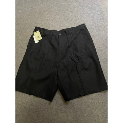 JOS. A. Pantalones Cortos Plisados Negros de Lino Resistente a las Arrugas BANK Para Hombre Talla 38 NUEVO Foto 1 de 4