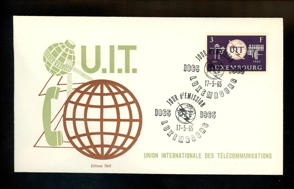 Postal History Luxembourg FDC #431 ITU UN Telecommunications 1965  - Image 1 of 2