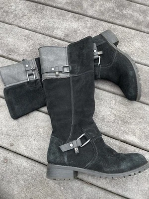 Women's Bjornal Sammy Boots size 9 Black Grunge Silver Leather - Image 1 of 4