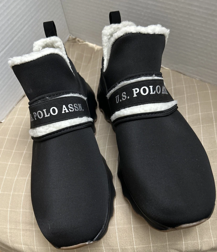 US POLO ASSN.  Zapatos talla 8,5 talla S-blanco y negro con forro de piel bonitos y cálidos Foto 1 de 4