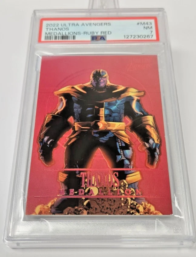 2022 Ultra Avengers Thanos SSP Omega Ruby Medallion 65/65 PSA 7 - Image 1 of 3