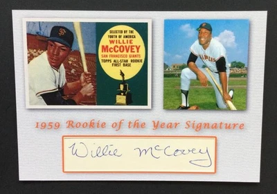 Willie McCovey Autograph Custom 3x5 Cut Card Giants Rookie HOF Signed RC - Image 1 of 3