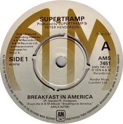 Supertramp - Breakfast In America 7", Single, Kno Near Mint (NM or M-) - Image 1 of 2