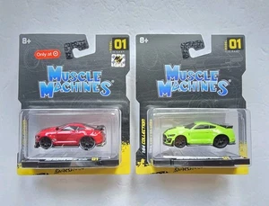 Muscle Machines 2020 Mustang Shelby GT500 Target Red Chase & Lime lot of 2 - Picture 1 of 6