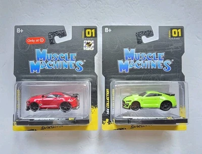 Muscle Machines 2020 Mustang Shelby GT500 Target Red Chase & Lime lot of 2 - Image 1 of 4