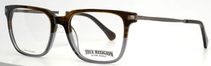 TRUE RELIGION T028 BRN Brown Mens Rectangle Full Rim Eyeglasses 53-18-145 B:42 - Picture 1 of 16