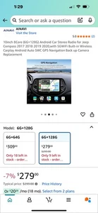  Car Stereo for 2017-2019 Jeep Compass Android Auto - Bild 1 von 3