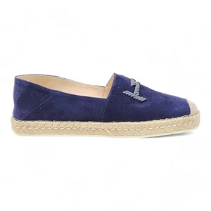 Tod's Suede Whipstitched Women's Espadrilles Navy Blue EU 36.5 US 6.5 -NWOB $595 - Picture 1 of 8