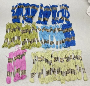 106 Skein Vintage Paragon 100% Cotton Filo Embroidery Thread Lot Blue Green Pink - Picture 1 of 14