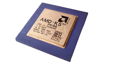 AMD K5 PR166 ABR Socket 7 Processor Gold Ceramic Rare Retro Vintage CPU - Image 1 of 2