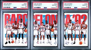 1991 Skybox Team USA Set - PSA 10 - #544 #545 #546 - Jordan / Bird / Pippen - Picture 1 of 7
