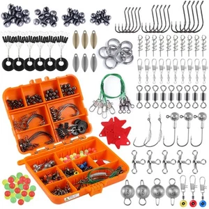 Fishing Accessories Kit, 212pcs Bass/Trout Fishing Tackle Kit with Tackle Box... - Picture 1 of 8