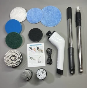 8 In 1 Electric Spin Scrubber Cleaning Brush Long Arm Powerful Lightweight Easy - Picture 1 of 19