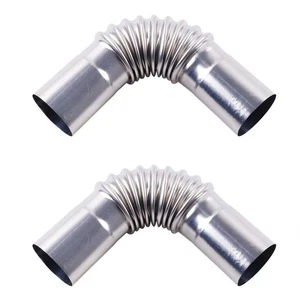 Diesel Heater Elbow Connector 25mm Stainless Steel Tube Set 2pcs with Clamps - Picture 1 of 11
