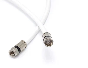 White, High Speed RG6 Coax, High Frequency Coaxial Cable, 15 Feet (4.5 Meter) - Picture 1 of 9