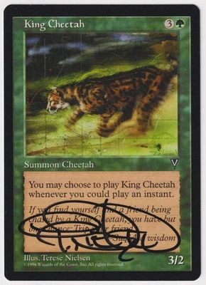 Signed King Cheetah Proof LP Visions Artist Terese Nielsen 1996 MTG Magic AP! - Image 1 of 2