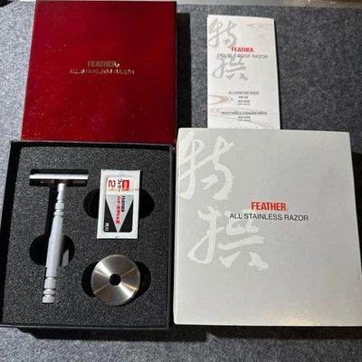 Feather AS-D2S Double Edge All Stainless Razor and razor stand TAS-D1 New JAPAN - Image 1 of 4