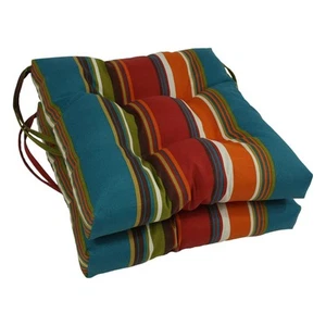 Blazing Needles 16-inch Outdoor Spun Polyester Square Tufted Chair Cushions (Set - Picture 1 of 1