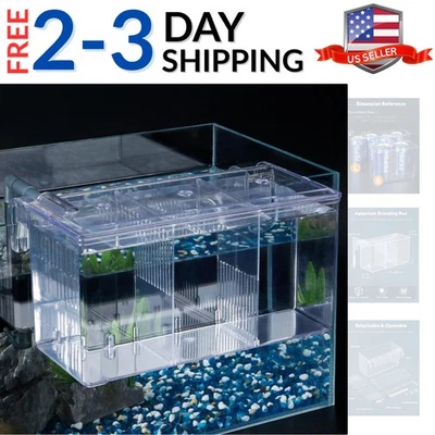 Caja de cría de acuario incubadora de incubación de pecera caja de cría de acrílico para... Foto 1 de 4