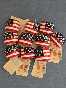 Vintage American Home Collection Serviettenringe Holz amerikanische Flagge 10er Set - Bild 1 von 7