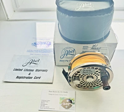 Carrete para moscas de salmón y agua salada Abel número 3 con línea flotante y juego de estuche para RHW Foto 1 de 4