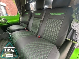 CUSTOM SEAT COVERS FOR VW CRAFTER ECO LEATHER Bentley Stitching & logos - Picture 1 of 8
