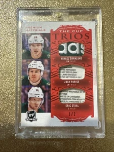 2018-19 UD The Cup Trios GRANLUND/PARISE/STAAL #C3-MW1 Premium Materials #’d 1/2 - Picture 1 of 2