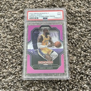2022-23 Monopoly Prizm Lebron James Prizm All-Stars Pink Prizm #27/149 PSA 9