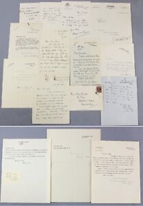 1930s MALE AUTHORS collection of 14 letters / notes etc. NEVINSON banner lindsay