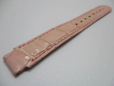 Correa de reloj Chopard 16 mm (13 mm muesca) x 14 mm de ancho de cuero rosa segmento 110 mm de largo Foto 1 de 4