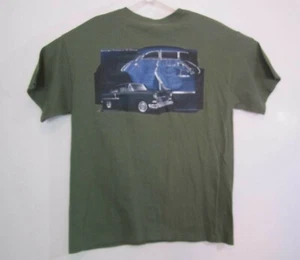 HR Legenden Hot Rod Shop 55 Chevy Hot Rod T-Shirt 100% Baumwolle Large Grün - Bild 1 von 6