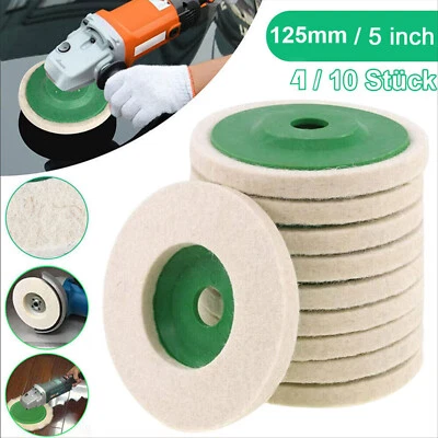 10 Stk. 125mm Filzpolierscheiben für Winkelschleifer zum Polieren von Metall  - Bild 1 von 4