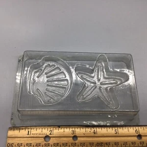 Soap Mold, Clam Shell and Star Fish 3” X 5” X 1-1/4” - Picture 1 of 3