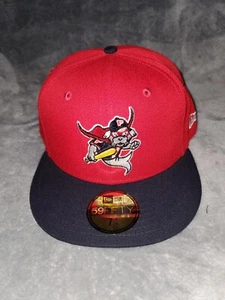 NEW ERA 59 FIFTY MiLB PORTLAND SEADOGS MARVEL RED BLUE FITTED MENS HAT SZ 7 3/4 - Picture 1 of 8