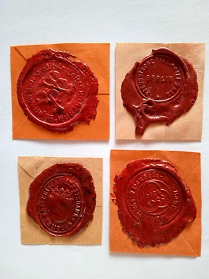 Antike Wachsabgüsse 4x BANKEN-Siegel - Bild 1 von 4